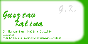 gusztav kalina business card